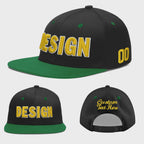 Custom Black Kelly Green 3D Puff Embroidery Flat Embroidery Casual Sport Baseball Cap