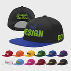 Custom Black Royal Blue 3D Puff Embroidery Flat Embroidery Casual Sport Baseball Cap