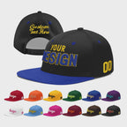 Custom Black Royal Blue 3D Puff Embroidery Flat Embroidery Casual Sport Baseball Cap