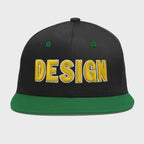Custom Black Kelly Green 3D Puff Embroidery Flat Embroidery Casual Sport Baseball Cap