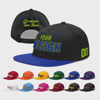 Custom Black Royal Blue 3D Puff Embroidery Flat Embroidery Casual Sport Baseball Cap