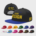 Custom Black Royal Blue 3D Puff Embroidery Flat Embroidery Casual Sport Baseball Cap