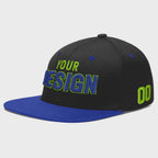Custom Black Royal Blue 3D Puff Embroidery Flat Embroidery Casual Sport Baseball Cap