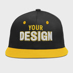 Custom Black Gold 3D Puff Embroidery Flat Embroidery Casual Sport Baseball Cap