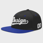 Custom Black Royal Blue 3D Puff Embroidery Flat Embroidery Casual Sport Baseball Cap