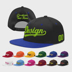 Custom Black Royal Blue 3D Puff Embroidery Flat Embroidery Casual Sport Baseball Cap