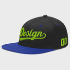 Custom Black Royal Blue 3D Puff Embroidery Flat Embroidery Casual Sport Baseball Cap