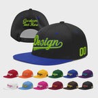 Custom Black Royal Blue 3D Puff Embroidery Flat Embroidery Casual Sport Baseball Cap