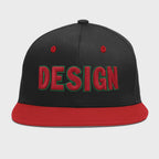 Custom Black Red 3D Puff Embroidery Flat Embroidery Casual Sport Baseball Cap