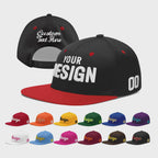 Custom Black Red 3D Puff Embroidery Flat Embroidery Casual Sport Baseball Cap