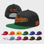 Custom Black Kelly Green 3D Puff Embroidery Flat Embroidery Casual Sport Baseball Cap