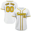 Custom White Gold-Black Classic Style Fashion Authentic Baseball Jersey