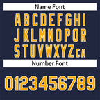 Custom Navy Yellow-White Classic Style Authentic Baseball Jersey