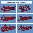 Custom Light Blue Red-Black Classic Style Authentic Baseball Jersey