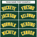 Custom Green Gold-White Classic Style Authentic Baseball Jersey