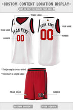 Custom Red White Chest Slash Patttern Double Side Sports Uniform Basketball Jersey