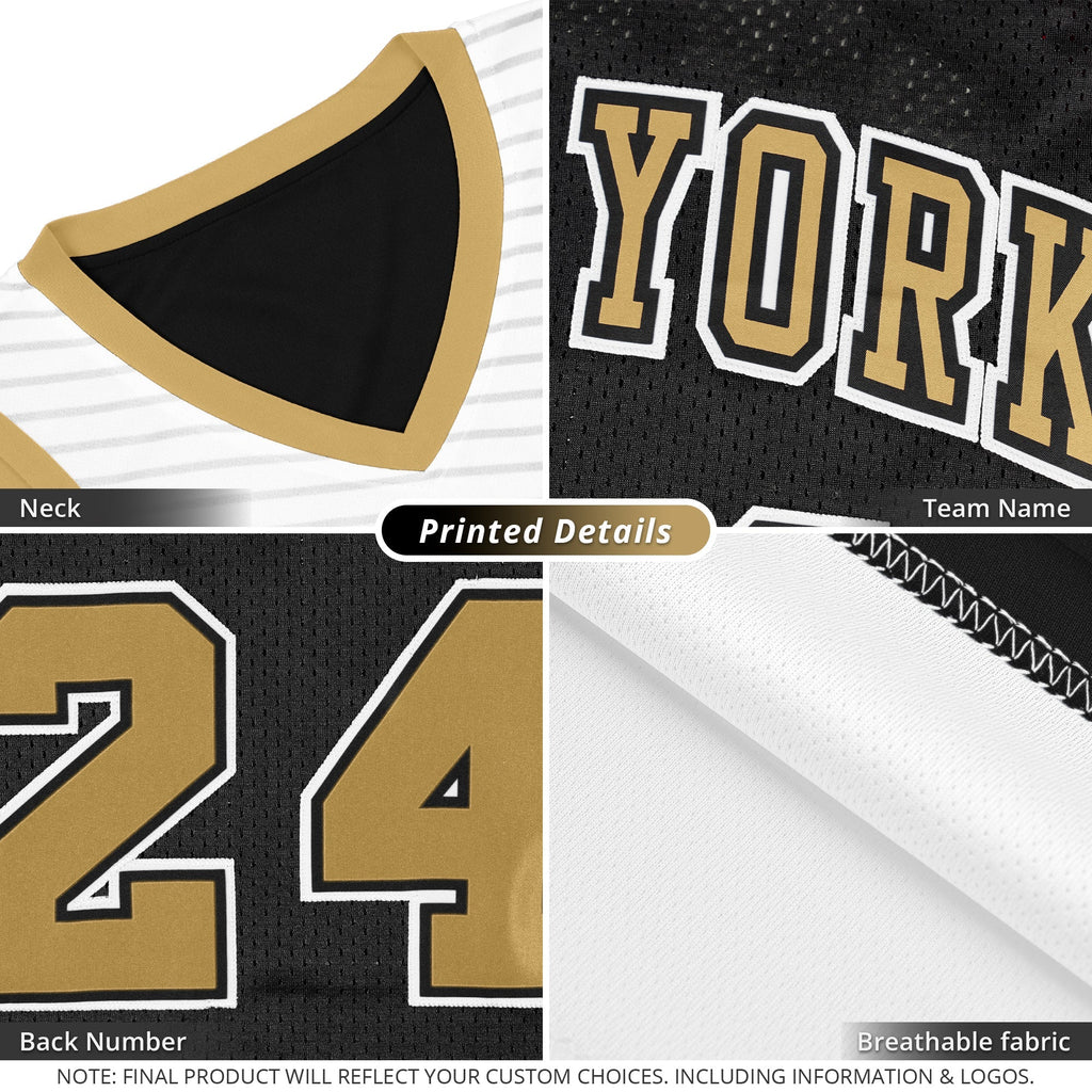 Custom Black White Chest Slash Patttern Double Side Sports Uniform Basketball Jersey
