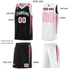 Custom Black White Side Gradient Patttern Double Side Sports Uniform Basketball Jersey