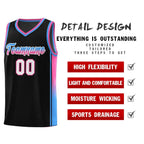 Custom Black Powder Blue-Pink Gradient Fashion Sports Uniform Basketball Jersey
