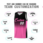 Custom Black Pink Gradient Fashion Sets Sports Uniform Basketball Jersey
