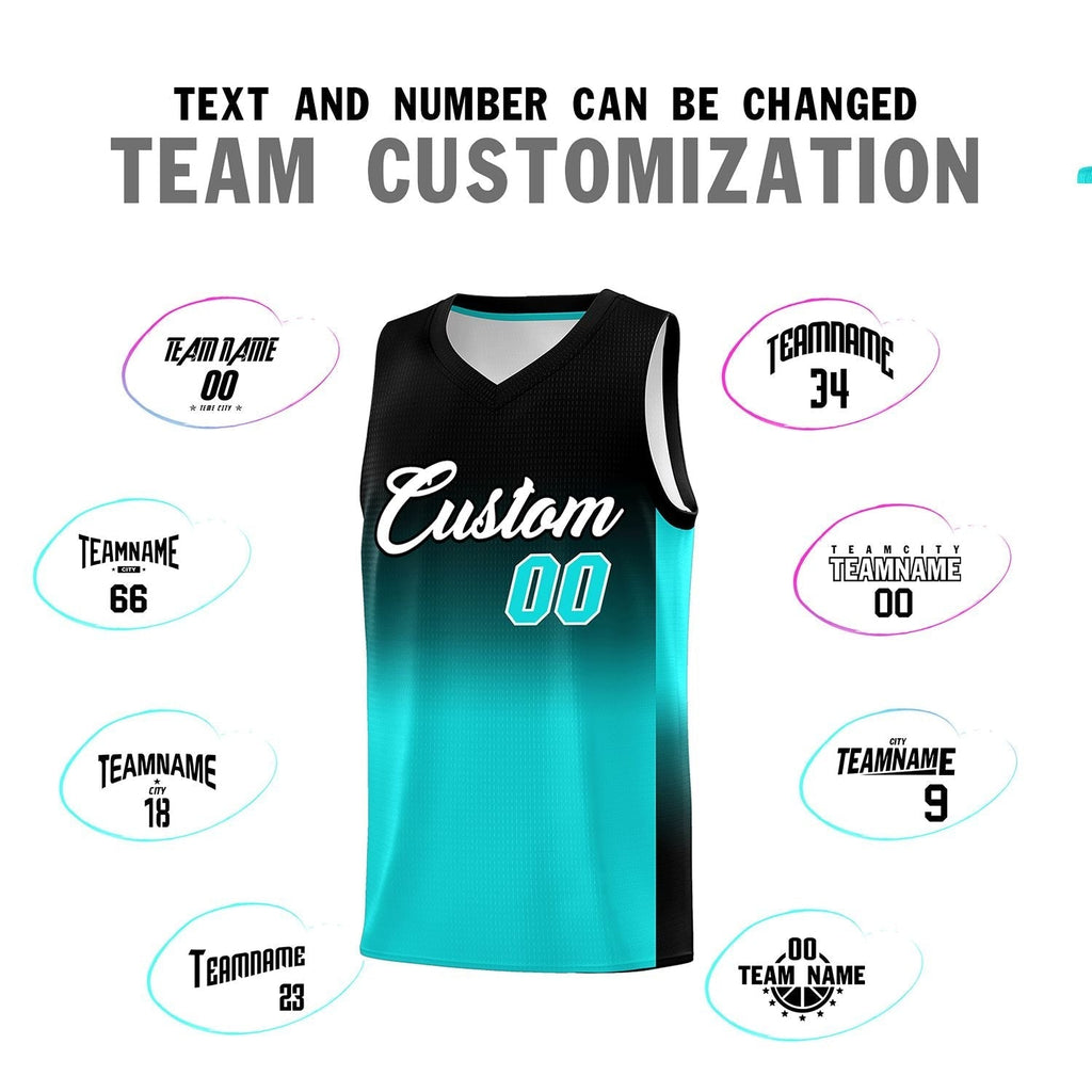 Custom Black Bright Green Gradient Fashion Sets Sports Uniform Basketball Jersey