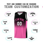 Custom Black Pink Gradient Fashion Sets Sports Uniform Basketball Jersey