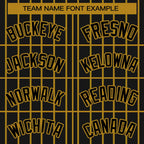 Custom Black Old Gold Stripe Fashion Design Full Button Authentic Baseball Jersey