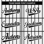 Custom White Black Stripe Fashion Design Full Button Authentic Baseball Jersey
