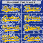 Custom Gold Royal White Cashew Flower Graffiti Pattern V-Neck Hockey Jersey
