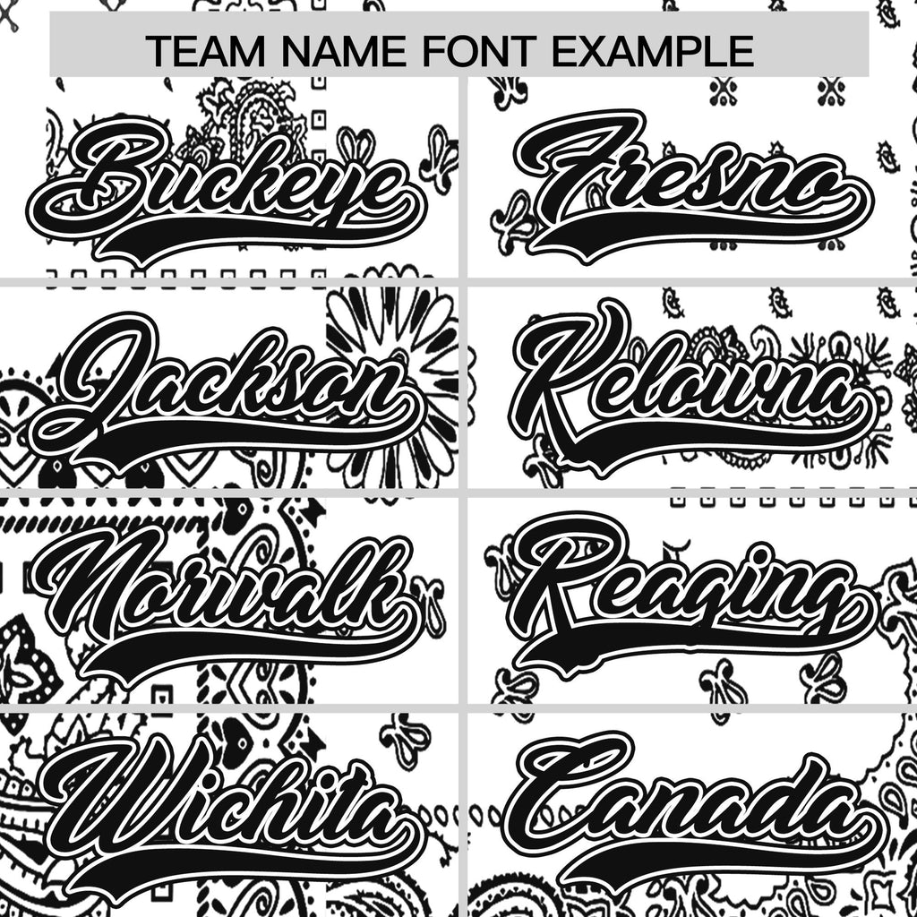 Custom Black White Cashew Flower Graffiti Pattern V-Neck Hockey Jersey