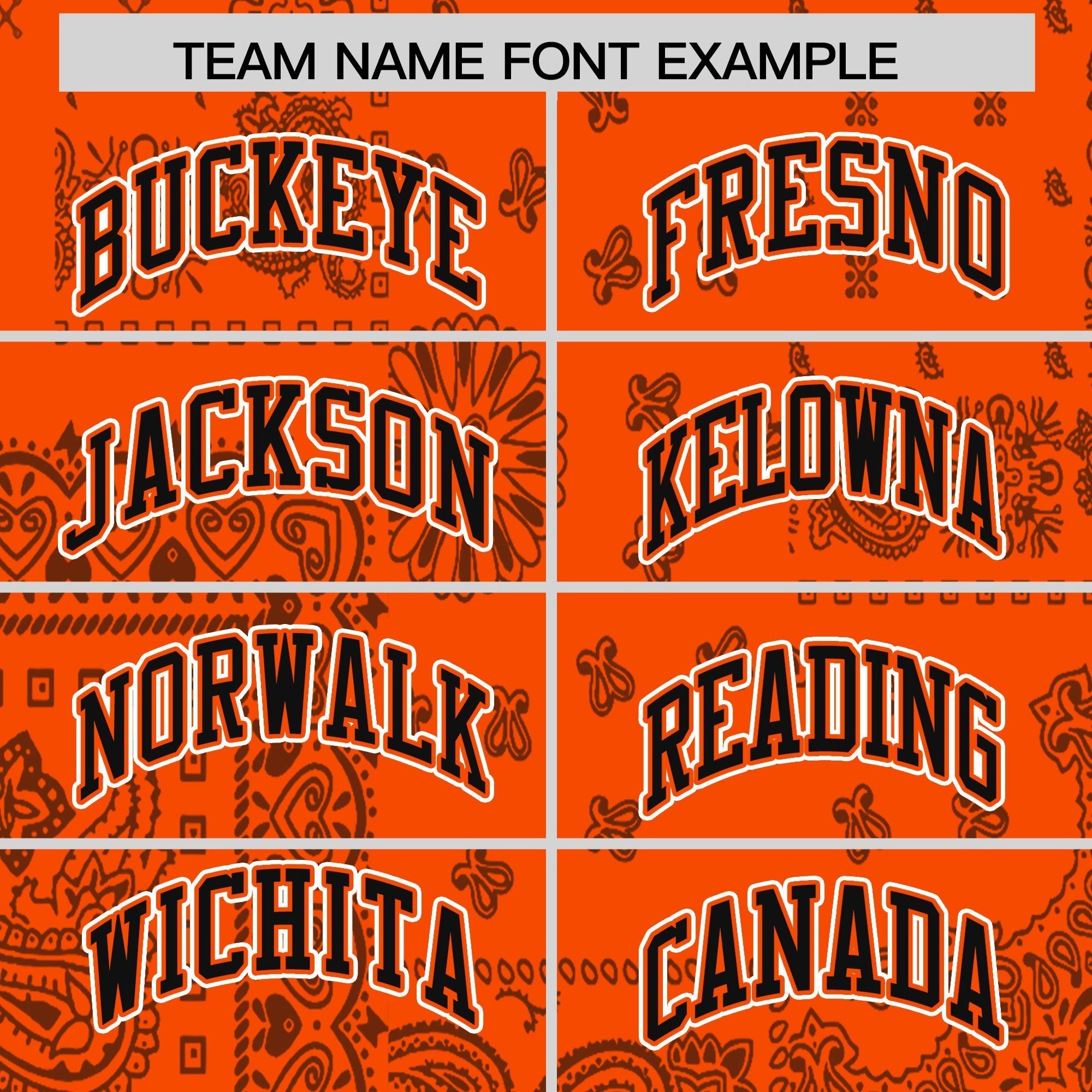 Custom Orange Black White Cashew Flower Graffiti Pattern V-Neck Hockey Jersey