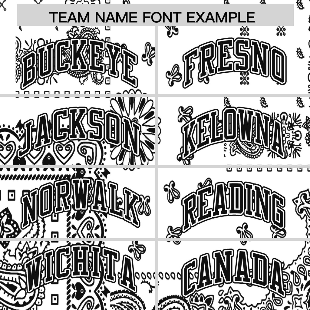 Custom Black White Cashew Flower Graffiti Pattern V-Neck Hockey Jersey