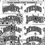 Custom Black White Cashew Flower Graffiti Pattern V-Neck Hockey Jersey
