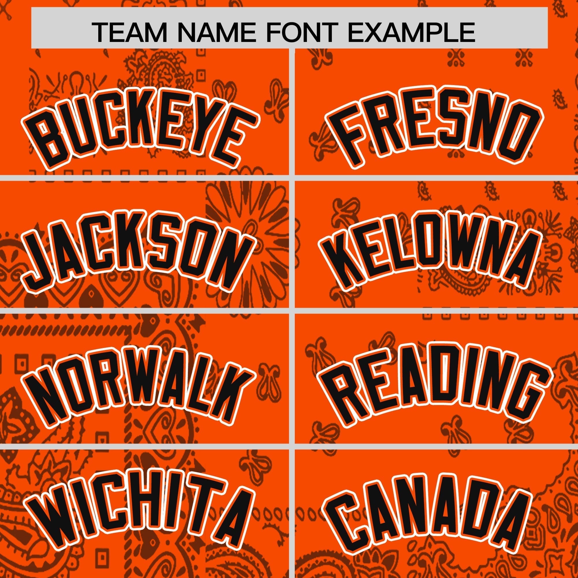 Custom Orange Black White Cashew Flower Graffiti Pattern V-Neck Hockey Jersey