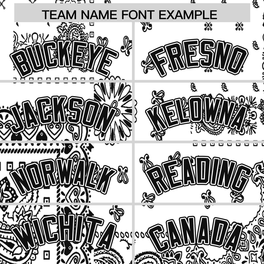 Custom Black White Cashew Flower Graffiti Pattern V-Neck Hockey Jersey