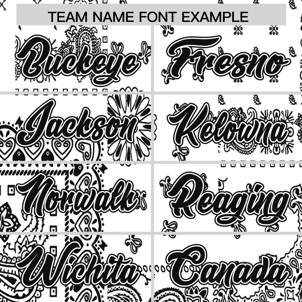 Custom Black White Cashew Flower Graffiti Pattern V-Neck Hockey Jersey