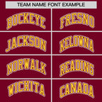 Custom Crimson Gold Ice Cream Helmet Pattern Personalized V-Neck Hockey Jersey