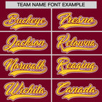 Custom Crimson Gold Ice Cream Helmet Pattern Personalized V-Neck Hockey Jersey