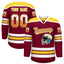Custom Crimson Gold Ice Cream Helmet Pattern Personalized V-Neck Hockey Jersey
