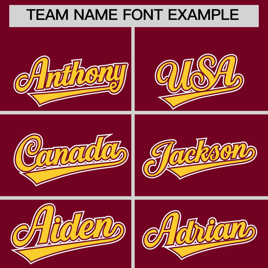 Custom Crimson Gold Ice Cream Helmet Pattern Personalized V-Neck Hockey Jersey