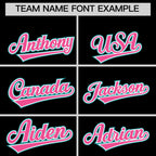 Custom Black Pink Ice Cream Helmet Pattern Personalized V-Neck Hockey Jersey