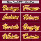 Custom Crimson Gold Ice Cream Helmet Pattern Personalized V-Neck Hockey Jersey