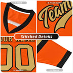 Custom Crimson Gold Ice Cream Helmet Pattern Personalized V-Neck Hockey Jersey