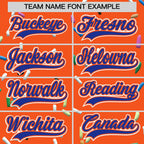 Custom Orange Royal Blue Ice Cream Pattern Personalized V-Neck Hockey Jersey