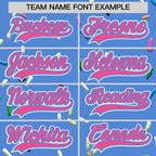 Custom Powder Blue Pink Ice Cream Pattern Personalized V-Neck Hockey Jersey
