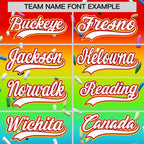 Custom Rainbow White Ice Cream Pattern Personalized V-Neck Hockey Jersey