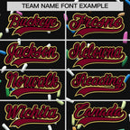 Custom Black Crimson Ice Cream Pattern Personalized V-Neck Hockey Jersey