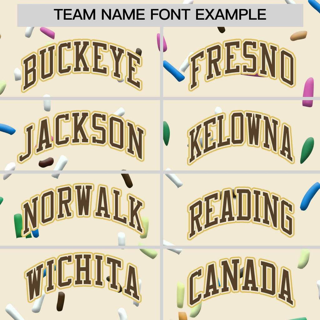 Custom Cream Light Brown Ice Cream Pattern Personalized V-Neck Hockey Jersey