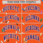 Custom Orange Royal Blue Ice Cream Pattern Personalized V-Neck Hockey Jersey