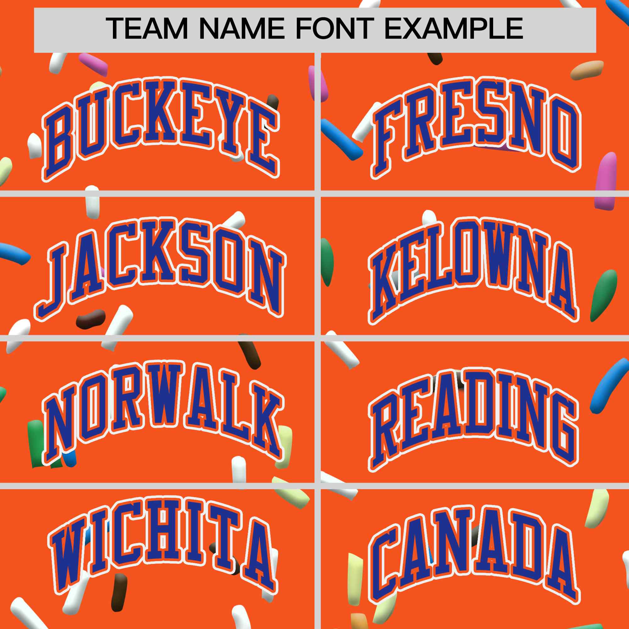 Custom Orange Royal Blue Ice Cream Pattern Personalized V-Neck Hockey Jersey